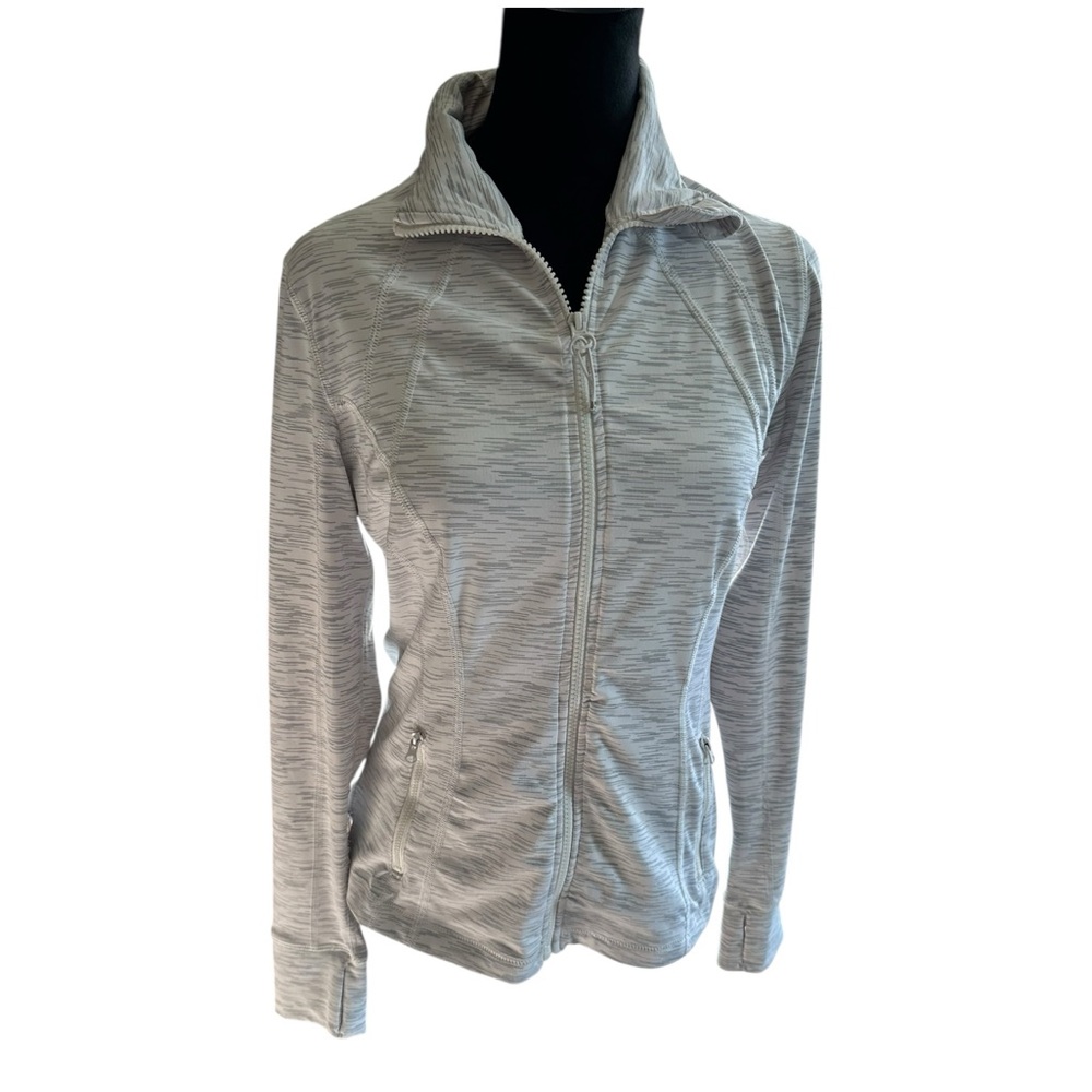 90 Degree By Reflex Activewear Jacket – White Heathered Gray, Size S